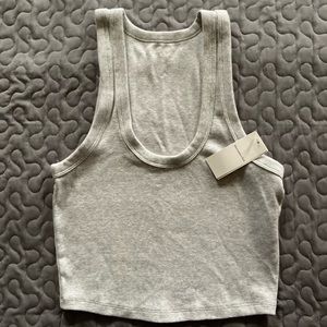 NWT abercrombie & fitch cropped tank top (grey/gray)